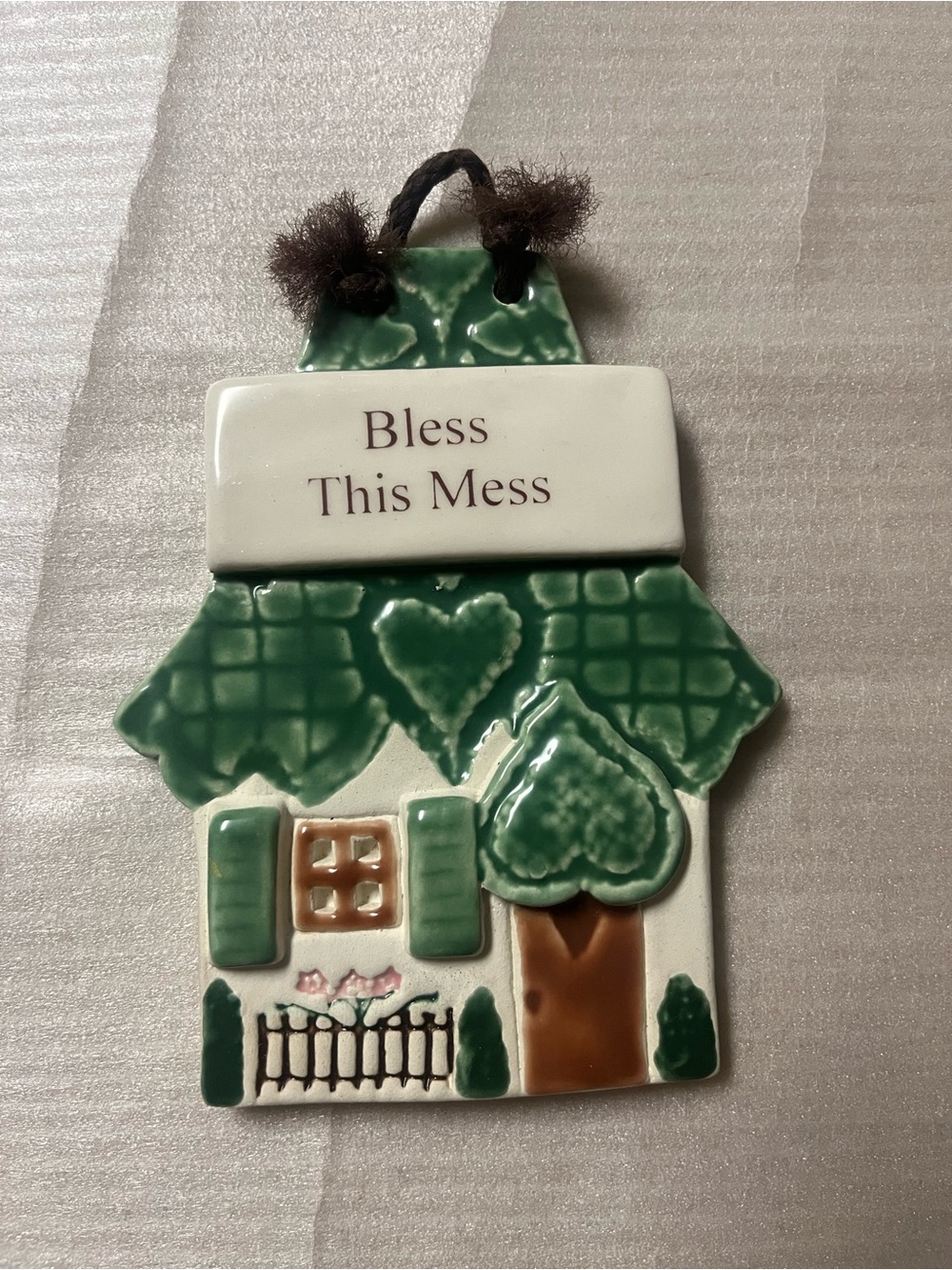 Smoky Mountain Pottery Bless This Mess ceramic wall plaque Gatlinburg TN